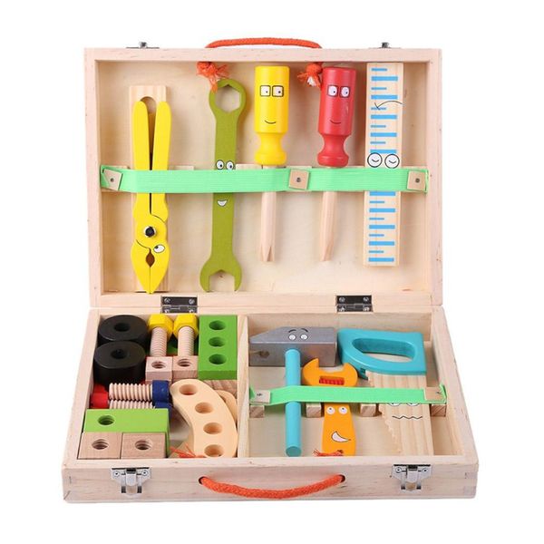 Educational Wooden Toy Tool Set with Carry Case - 34 Piece DIY Kit