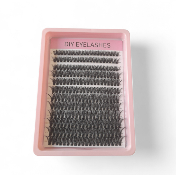 Single Lash Extensions - 240 Clusters | C &amp; D Curl | Mixed Length
