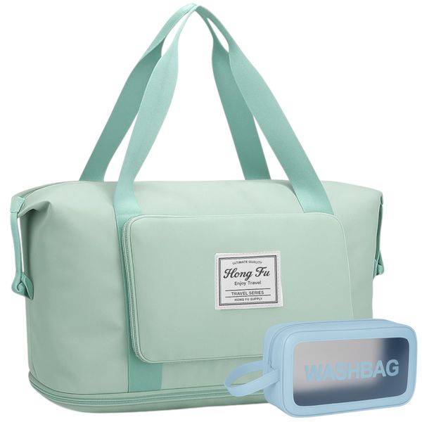 Expandable Foldable Waterproof Travel Gym Duffel Bag with Vanity Case