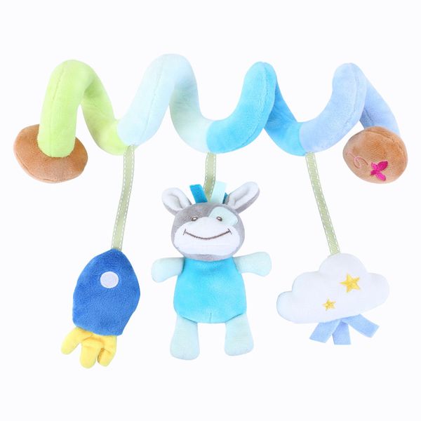 Spiral Pram Toys Newborn Hanging Toy for Babies - Blue Donkey