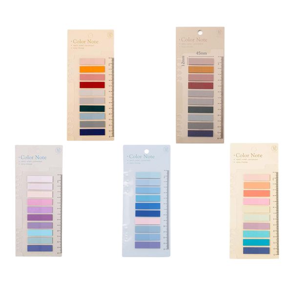 Craft Stationery Ruler Colour Index Memo Pad Sticky Notes Set of 5 (20cm)