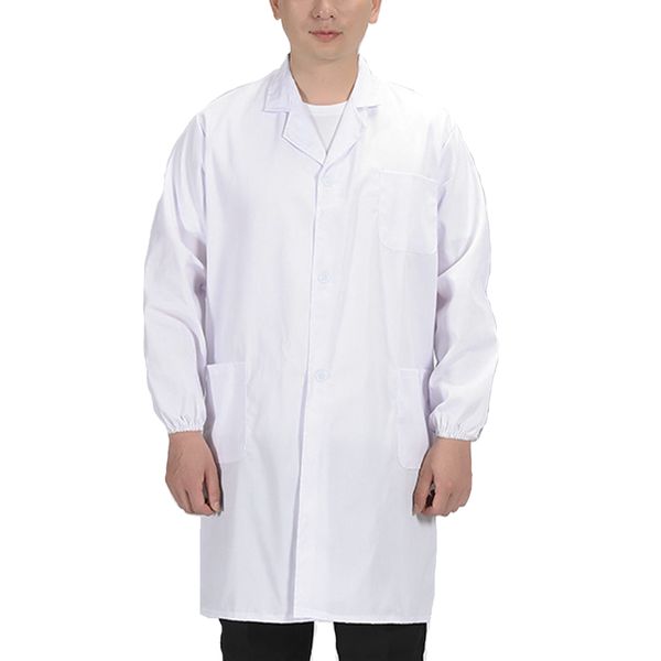 Men Women Professional White Lab Coat Long Sleeve Work Clothes Christmas