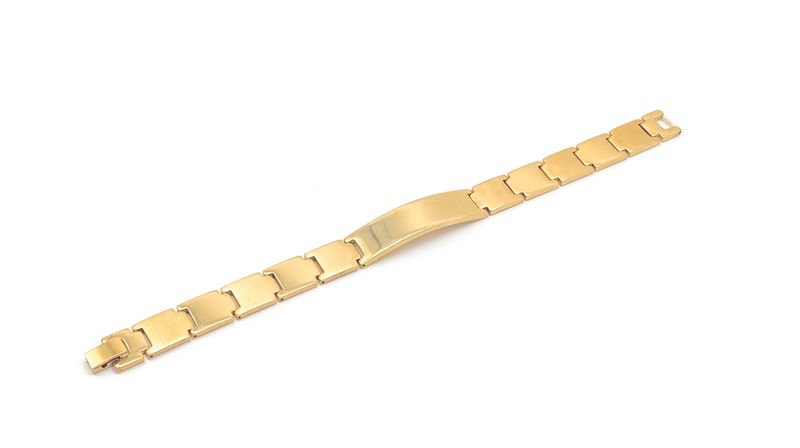 Fabulae Men's PVD Gold Coated ID Bracelet, Masimo