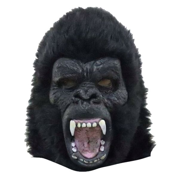 Party Halloween Full Face Gorilla Plush Head Mask - 25cm