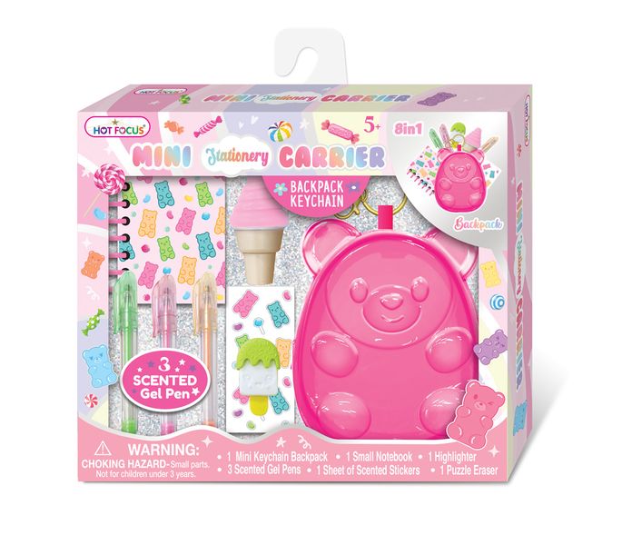 Hot Focus Gummy Bear Mini Stationery Carrier Set 8in1
