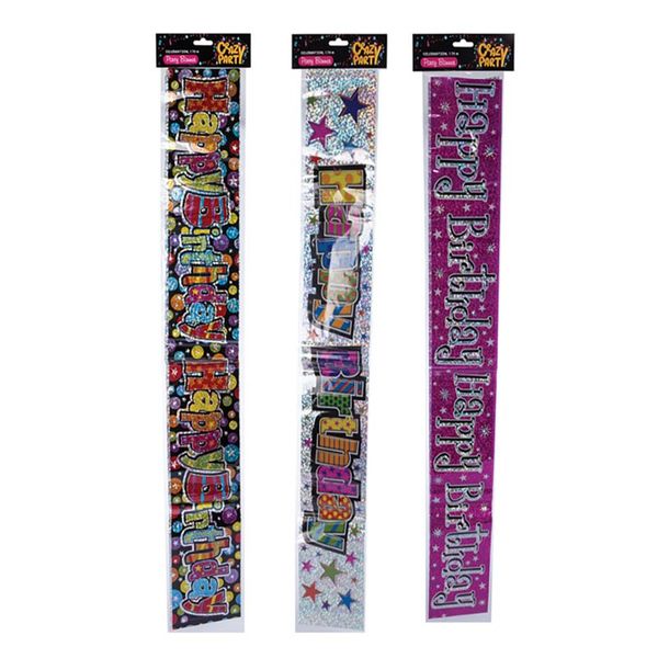 Bulk Pack x 5 Party Banner Celebration Foil 1.75m