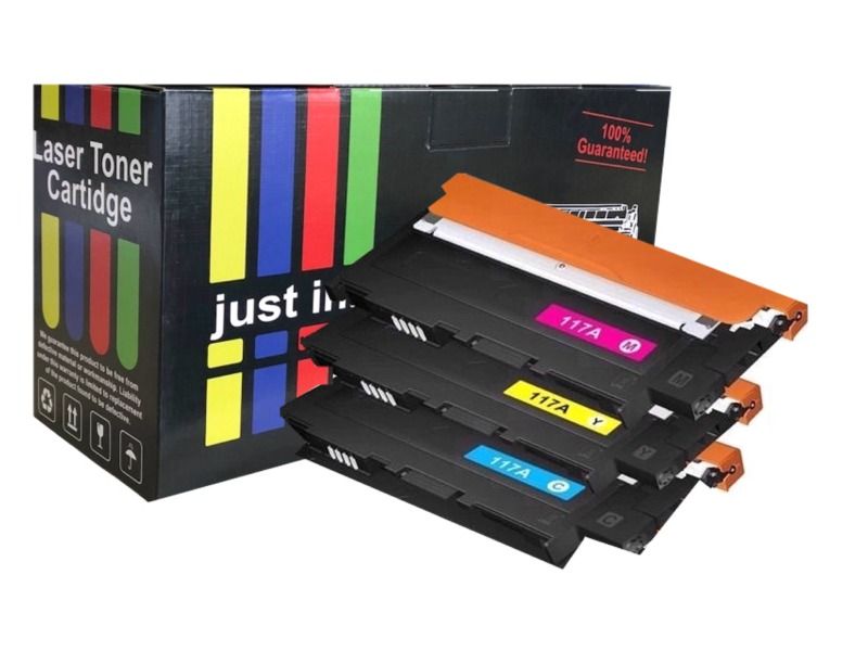 INKFIND 117A  W2070A W2071A W2072A W2073A  Tonercartridge Multipack Van 4 Stuks Zwart Cyaan Magenta Geel Compatibel Met Hp 117a W2070a W2071a W2072a W2073a 4 Pack Bk C M Y