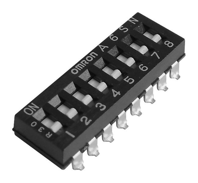 Omron (A6SN-6104) DIP / SIP Switch, SPST, 25 VDC, 25 mA