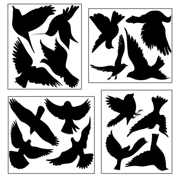 MeiView Window Decals (Not Stickers) - Black Birds 4-Set Bundle