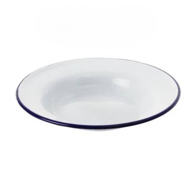 Everyday 24cm Enamel Soup Plate - Easy-Clean &amp; Stylish