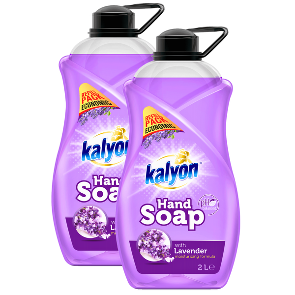 Kalyon 2L Liquid Hand Wash, Lavender, pH Balanced &amp; Moisturizing, Pack of 2