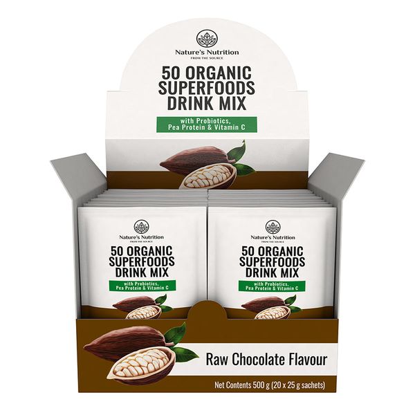 Nature's Nutrition Natural Raw Chocolate Drink Mix Sachets