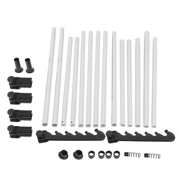 Adjustable Ceiling to Floor Garment Rack with 2 Poles and 2 Bars