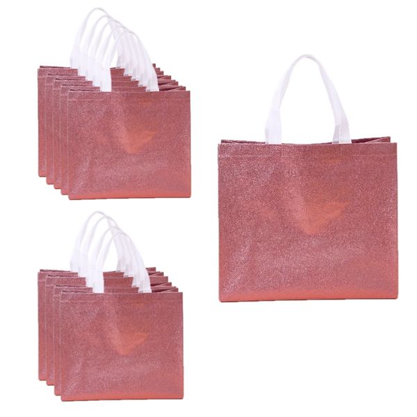 Craft Glossy Glitter Reusable Party Favor Tote Gift Bag (32cm) - 10pcs
