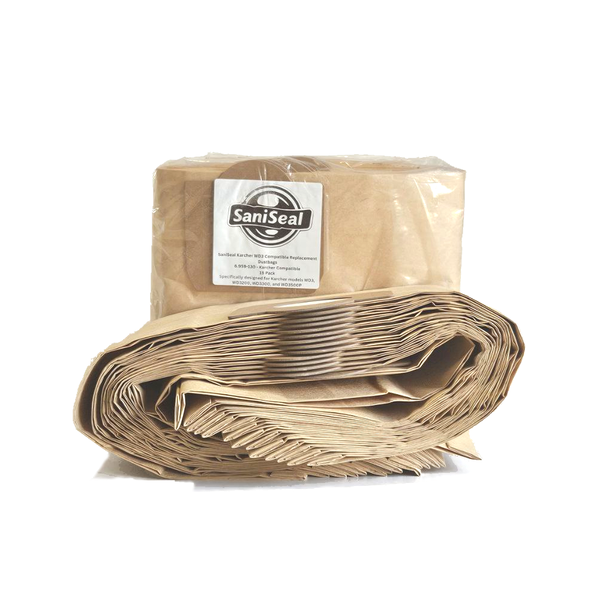 Pack of 15 Karcher Compatible Vacuum Bags (WD1, WD3, SE4001)