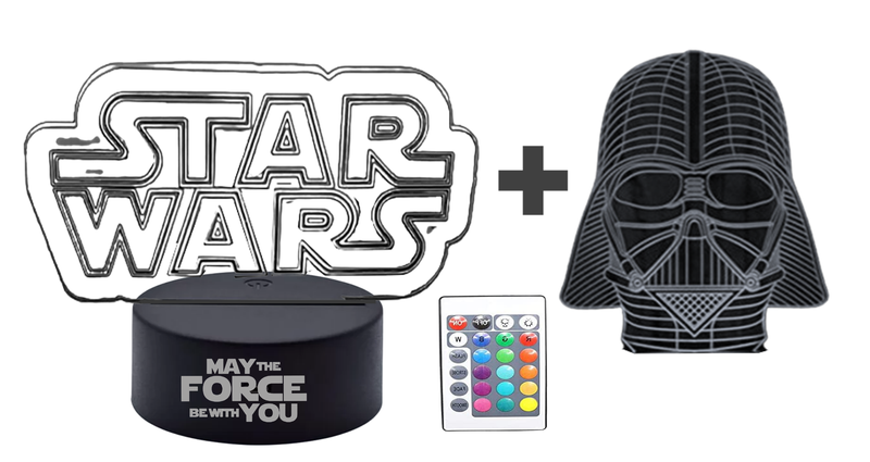 Double Plate Smart LED Light - Star Wars logo &amp; Darth Vader