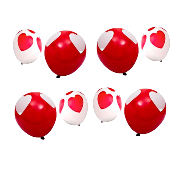 Balloons Helium Red/White F-01 - 18 Pieces