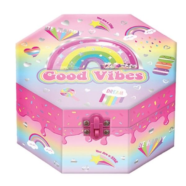 Hot Focus Rainbow Musical Jewellery Box with Figurine &amp; Mirror