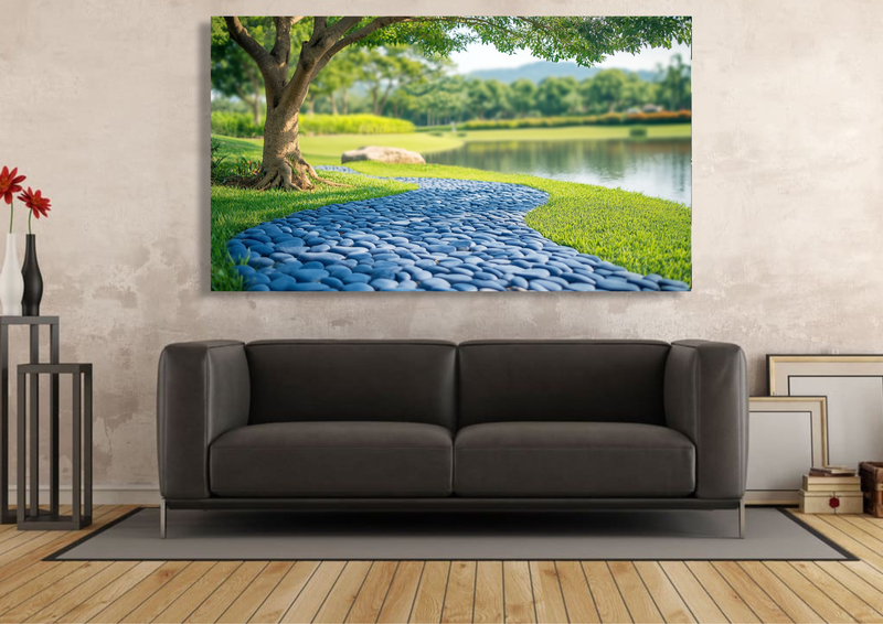 Canvas Wall Art - Pebble Pathway Abstract - IM1353
