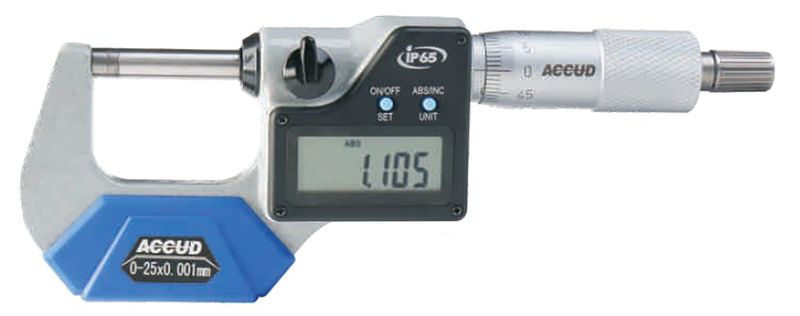 Accud Digital Outside Micrometer 0-25mm x 0.001mm (Economy Version)