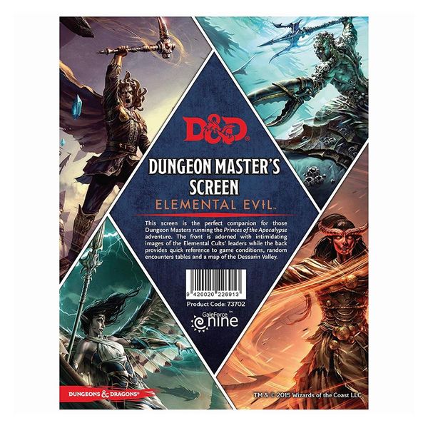 D&amp;D Elemental Evil: Princes of the Apocalypse DM Screen