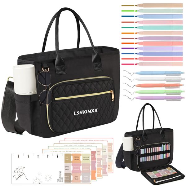 Large Bible Bag Bible Case Cover for Women with Shoulder Strap, Bible Study