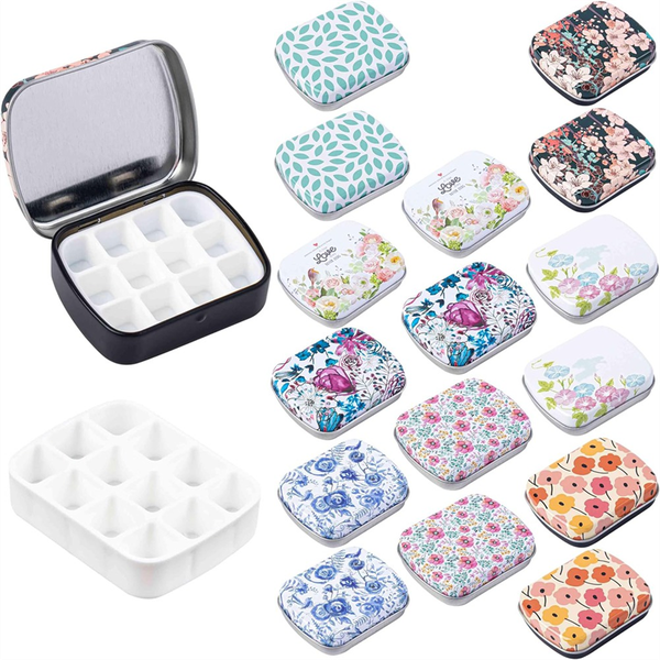 16 Pack Mini Empty Watercolor Palette Tin Watercolor Palette
