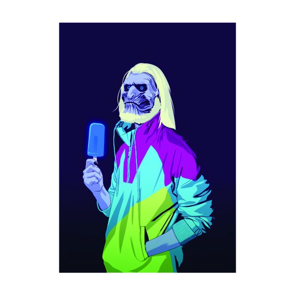 Skull blue Lolly - A1 poster