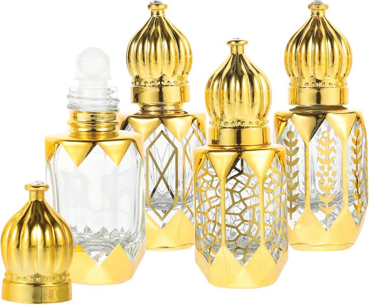6ml Roller Bottles for Essential Oils Perfume, Crystal Glass Refillable