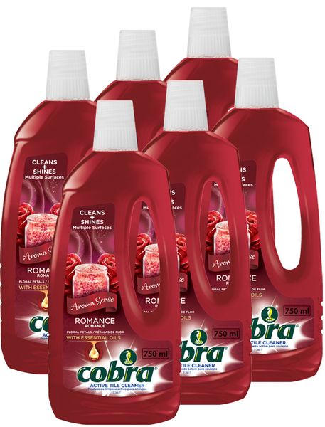 Cobra Active Tile Cleaner Aroma Sense Romance - Floral Petals - 6 x 750ml
