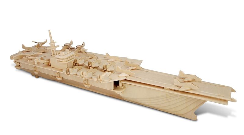 Aircraft Carrier Boat Ship 3D Puzzle Wooden 3D Model By Everything Laser