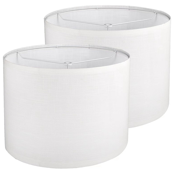 2Pcs Drum Lampshade, Lamp Shades for Table Lamp Floor Lamp, White Lamp Shad