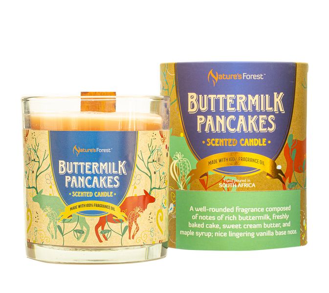 Nature's Forest - Buttermilk Pancake Soy Candle - Wooden Wick