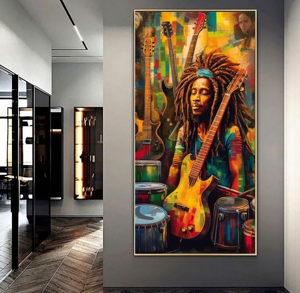 Canvas Wall Decor - Rasta Resonance Abstract - 0764