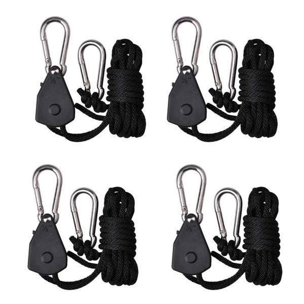 Camping Pulley Carabiner Grow Light Rope Hangers Heavy Duty Ratchet Hangers