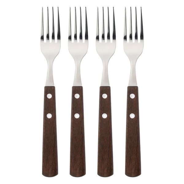 Regent Kitchen Forks with Wooden Handles - 4 Piece Set
