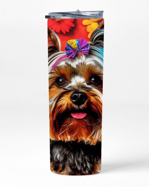 TERRIER 3 20oz Insulated Skinny Tumbler Sublimation With Straw 047