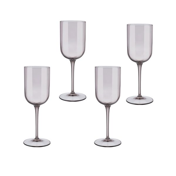 Blomus White Wine Glasses Tinted in Brown-Rose Fungi Fuum Set of 4