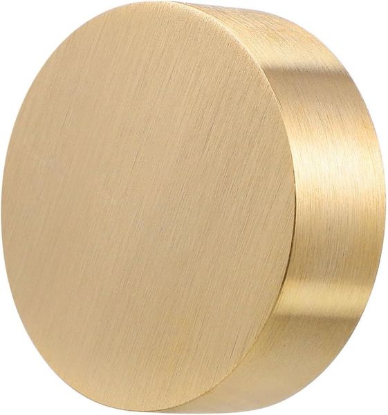 Brass Paperweight Round Block Chinese Calligraphy Decoration Desk Paper