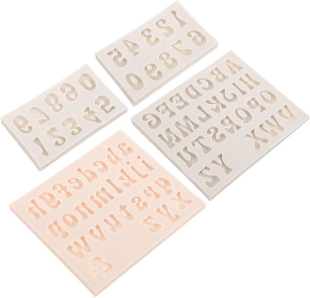 Grey Silicone Letter Number Molds Baking Cake Decorating