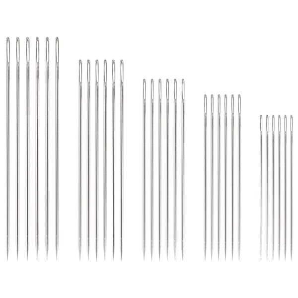 30Pcs Large-Eye Stitching Thick Needles, 5 Sizes Sewing Needles Kit