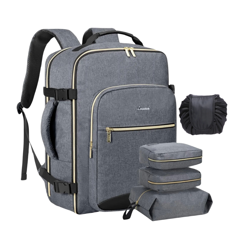 Travel Backpack with 4 Accessory Bags for Women