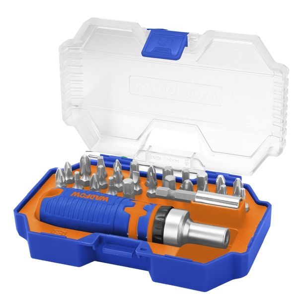 Wadfow - 28Pce Ratchet Screwdriver &amp; CR-V Steel Bit Set