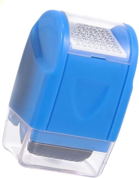 Privacy Protection Roller Stamp Blue, Plastic Confidential Seal