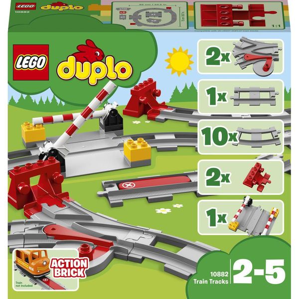 LEGO® DUPLO® Train Tracks 10882 Building Blocks Toy Set; Educational Toys for Toddlers (23 Pieces)