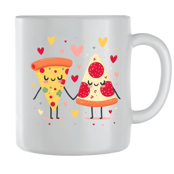Pizza Coffee Mugs for Men Women Matching Couples Graphic Cups Present 092