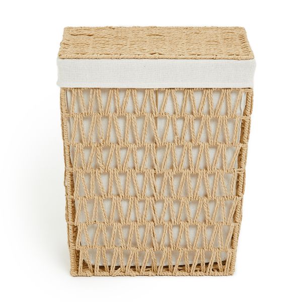 George &amp; Mason - Natural Rope Rectangular Laundry Basket - 46cm