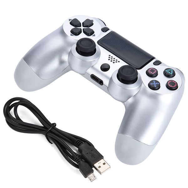 Silver Multi-Color BT Controller Compatible with PS4