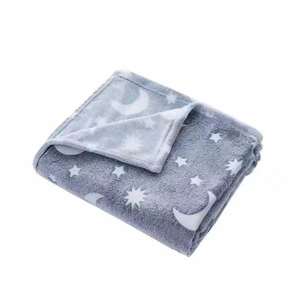 Glow In The Dark Kids Flannel Blanket - Grey