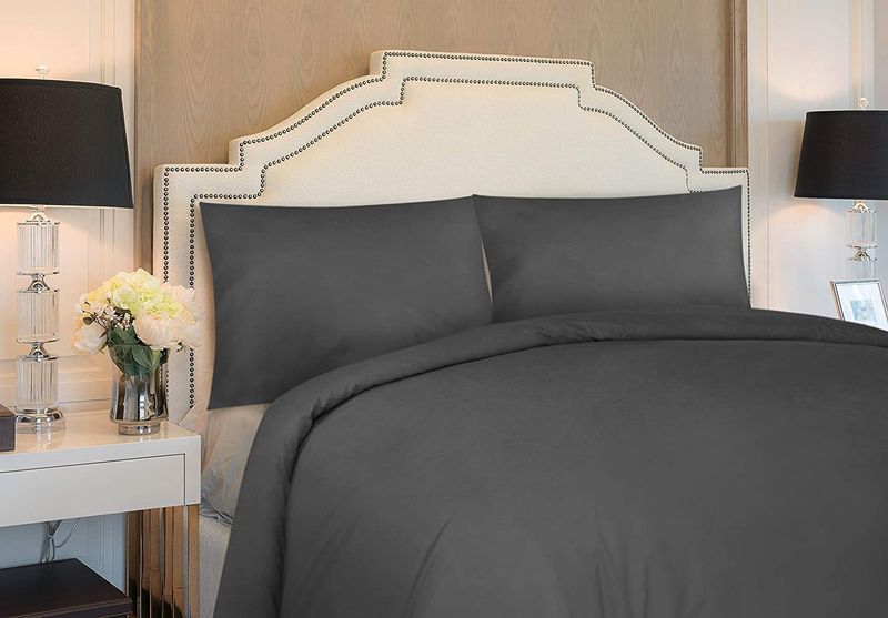 Wonder Towel Luxury Crease-free Hotel Duvet Cover Set King Dark Grey